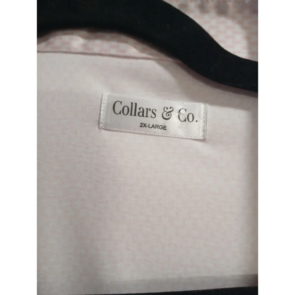Two Collars and Co Polo shirt Mens 2XL Navy And Pink  Button Down Collar EUC - Picture 3 of 8